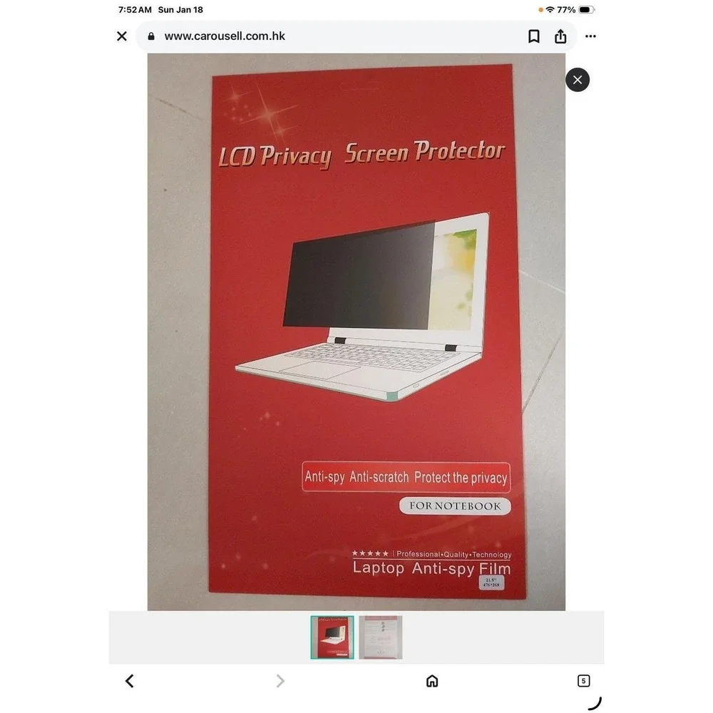 Laptop Privacy Screen Protector‎ Anti Spy Anti Scratch Notebook Filter 320x546mm